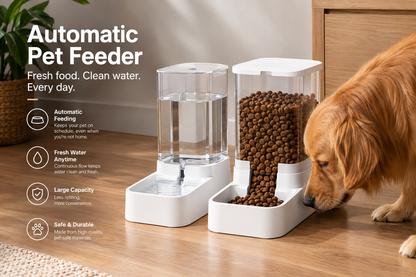 Dog Feeding & Water Station – Double Bowl Stand for Food & Water