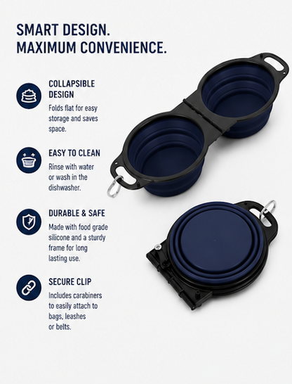 Portable Collapsible Pet Bowls for Dogs & Cats – Foldable, Lightweight Travel Bowl