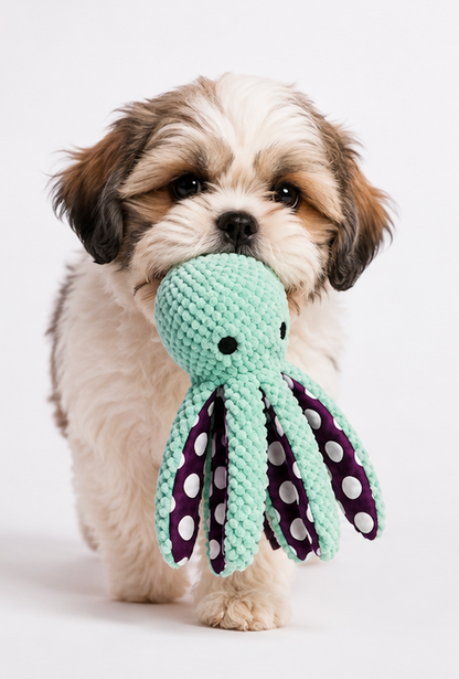 Plush Octopus Dog Toy – Soft, Squeaky Chew Toy for Dogs & Puppies
