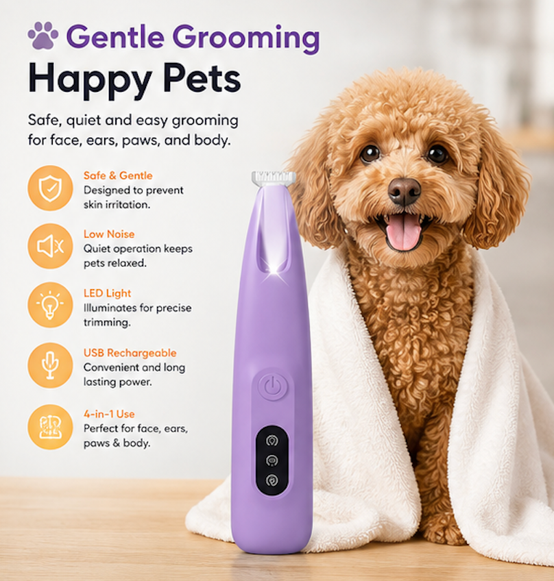 Pet Grooming Trimmer – Quiet Electric Clipper for Dogs & Cats