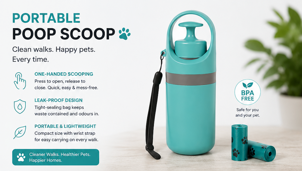 Portable Pet Waste Scooper – Hygienic Dog Poop Scooper for Outdoor Use