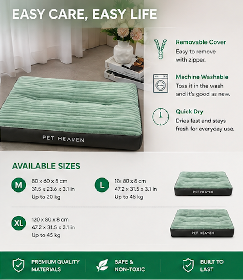 Orthopaedic Dog Sleep Pad – Memory Foam Bed for Joint Support & Comfort