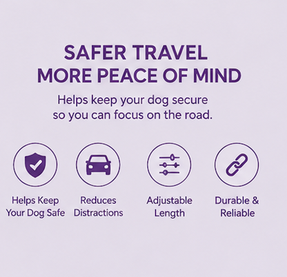 Dog Car Seat Belt – Adjustable Safety Harness for Dogs in Vehicles