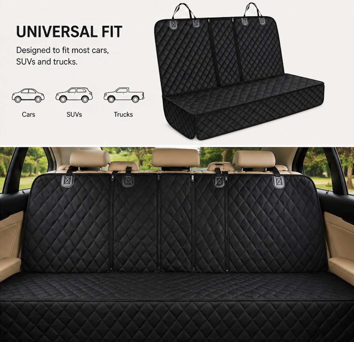 Pet Car Seat Protector – Waterproof Back Seat Cover for Dogs