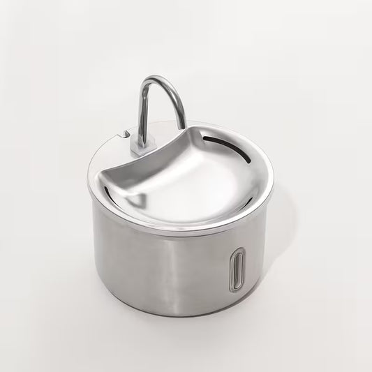 Stainless Steel Cat Water Fountain – Silent Pump, Filtered Drinking Fountain for Cats